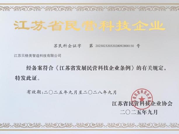 Warm Congratulations on Boxym Being Honored as a "Jiangsu Provincial Private Sci-Tech Enterprise"!